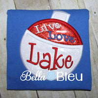 Fishing Fish Bobber Live Love Lake Machine Applique Embroidery design