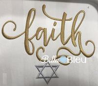 Faith with Star of David Jewish Holiday Religious Machine embroidery design