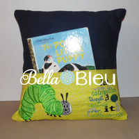 Caterpillar Machine Applique Embroidery designs reading pillow