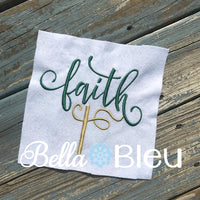Faith saying with Cross Religious saying Machine embroidery design