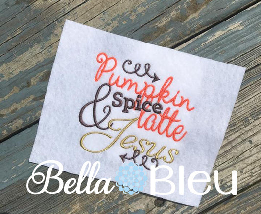 Pumpkin Spice Latte and Jesus Machine embroidery design