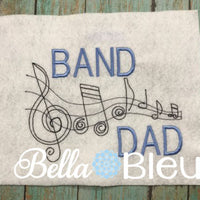 Marching Band Dad Music Notes Machine Embroidery Design