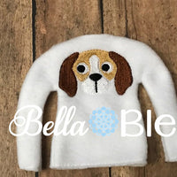 Hounds Hound Dog Mascot Elf sweater shirt in the hoop machine embroidery design