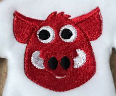 Mini Razorback Pig Mascot Machine Embroider design