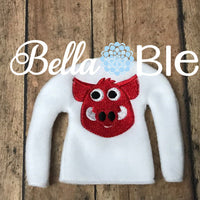 Razorbacks Hogs Hawgs Mascot Elf Sweater Shirt in the hoop machine embroidery design