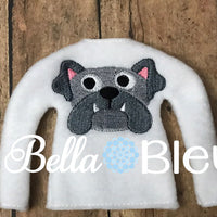 Bulldogs Dawgs Mascot Dog Elf sweater shirt in the hoop machine embroidery design