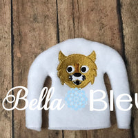 Wildcats Mascot Fan Elf sweater shirt in the hoop machine embroidery design