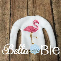Florida Flamingo Elf Sweater Shirt Machine embroidery in the hoop design