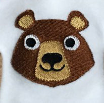 Bear Mascot Mini Machine Filled Embroidery Design