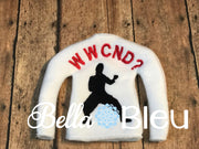 WWCND?  Elf Chuck Norris Elf sweater shirt in the hoop machine embroidery design