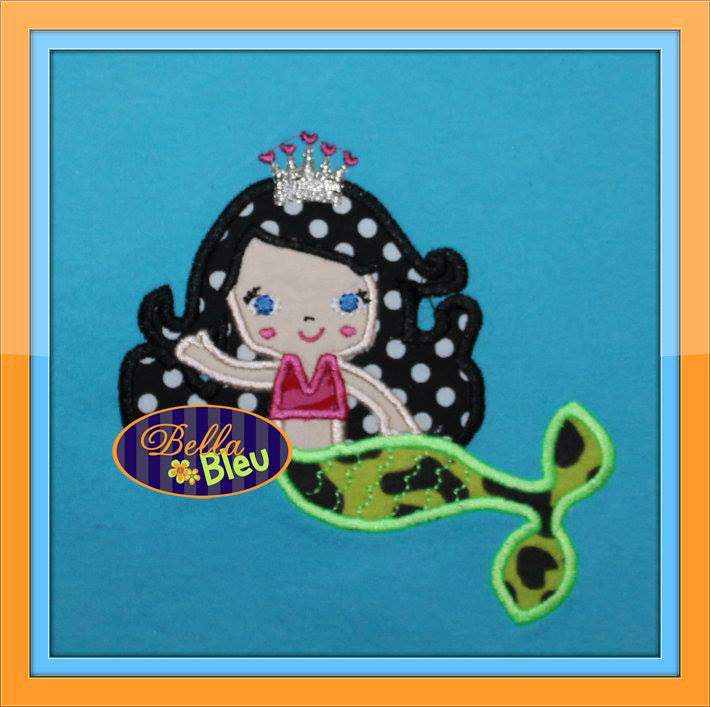 Mermaid Princess Sea Life Applique Embroidery Designs Design
