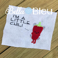 Little Chili Funny Saying Machine Embroidery Applique Design