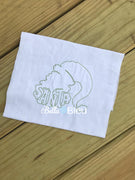 Santa Bean stitch Outline Machine Embroidery design