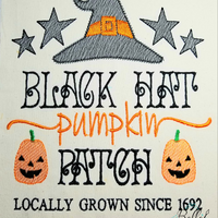 Black Hat & Pumpkin Patch Sketchy Halloween