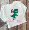 Christmas Santa Dinosaur Dino Machine Applique Embroidery Design