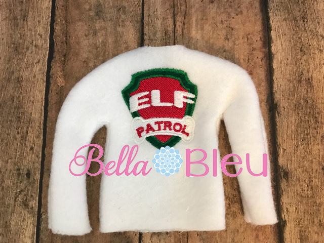 Elf Patrol Inspired Paw Patrol Elf Shirt Sweather ith machine embroidery design
