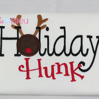 Holiday Hunk Boys Machine Embroidery Applique Design with Reindeer