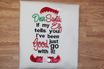 Dear Santa Elf Christmas Saying Reading Pillow Machine Applique Embroidery design