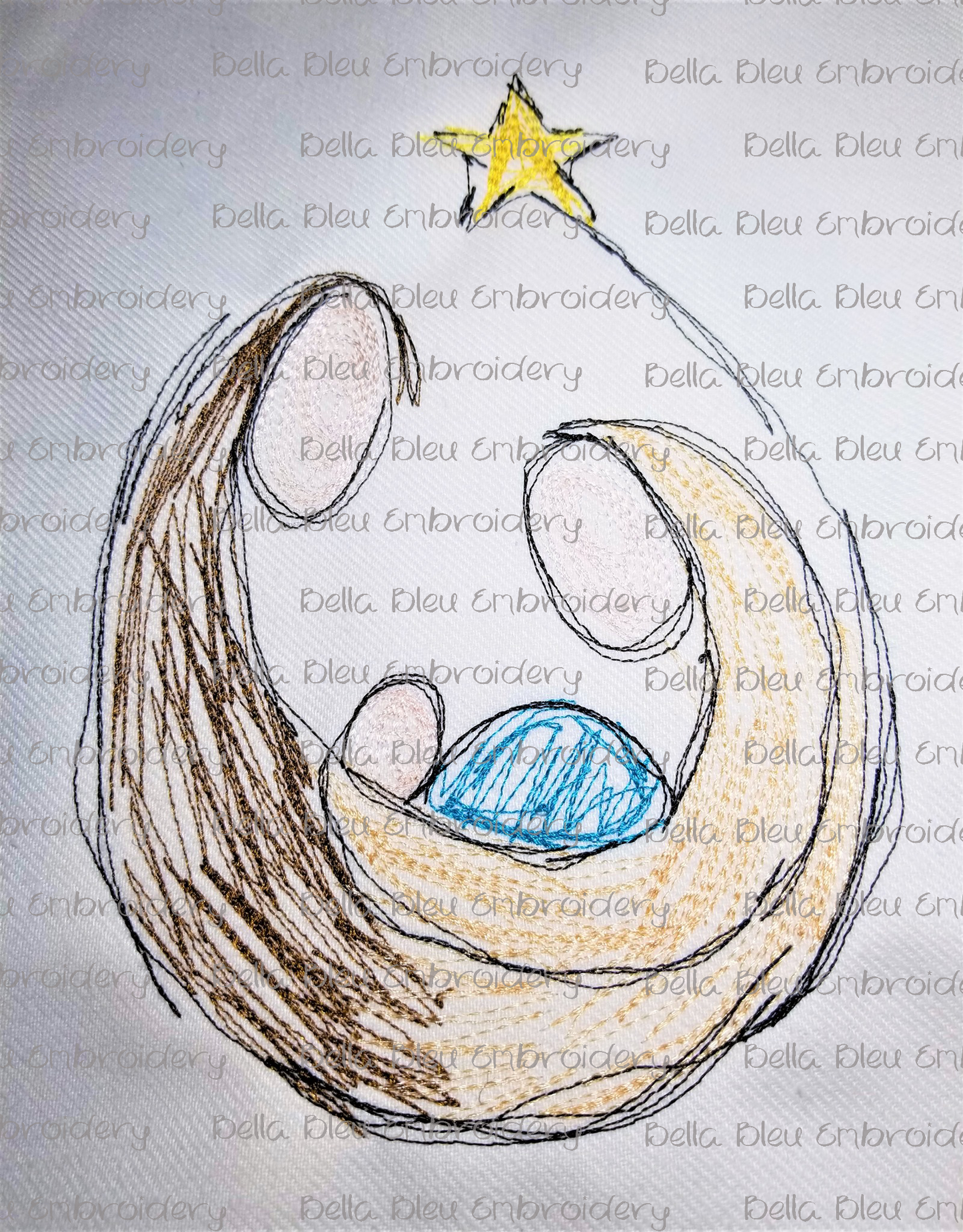 Mary, Joseph & Baby Jesus Christmas Scribble