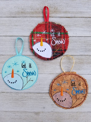 ITH Ornament Let It Snow with Sketchy Snowman