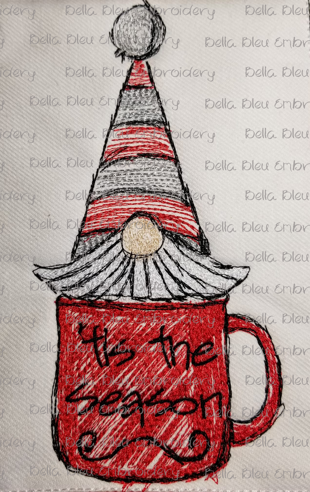 Tis The Season Christmas Gnome Scribble