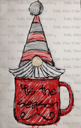 Tis The Season Christmas Gnome Scribble