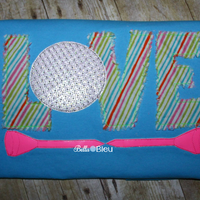 Raggy Love Golf Applique Machine Embroidery design
