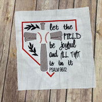 Psalm 96:12 Embroidery design Baseball Softball