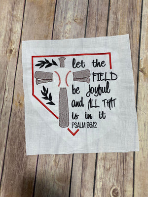 Psalm 96:12 Embroidery design Baseball Softball