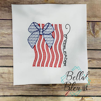 American Flag with Cheer Bow Motif design