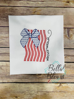 American Flag with Cheer Bow Motif design