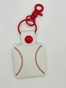 Baseball Stitches Snap Key Fob