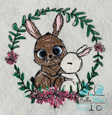 Easter Mother and child Bunny Scribble 3