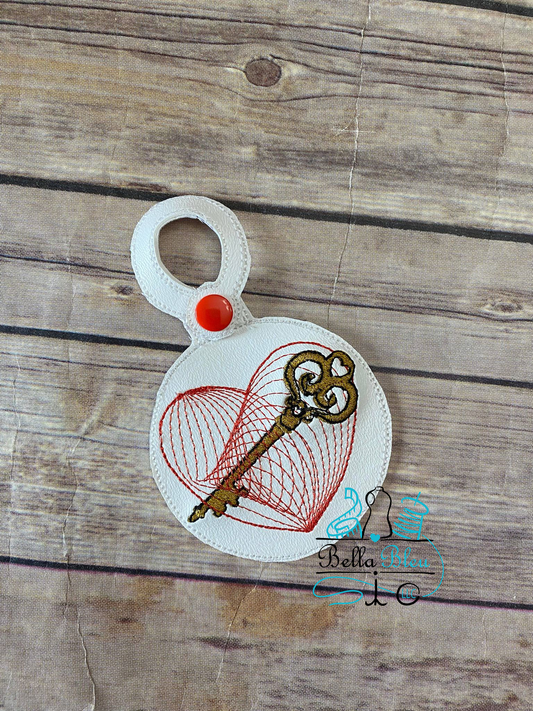 Punk Heart & Key  ITH  Bag Tag fob