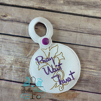 Pray Wait Trust religious ITH  Bag Tag fob
