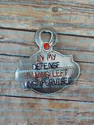 Left Unsupervised Saying ITH  Bag Tag fob