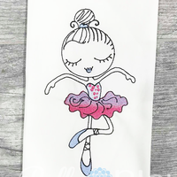 Sketchy Ballerina Ballet Girl Machine Embroidery design