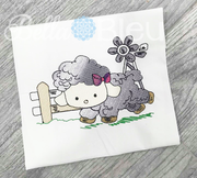 Baby Lamb Sheep with Windmill Color blend sketchy design