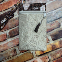 ITH Latte Coffee Cup Zipper Bag Purse