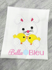 Bunny holding Chicks Applique Embroidery Design