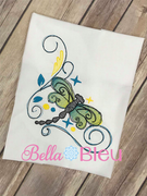 Sketchy Dragonfly Color blend machine embroidery design