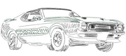 Mustang Fastback muscle Car embroidery design