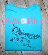 Believe Unicorn Sketchy Machine Embroidery Design