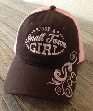 Just a Small Town Girl Baseball Cap Hat Machine embroidery design
