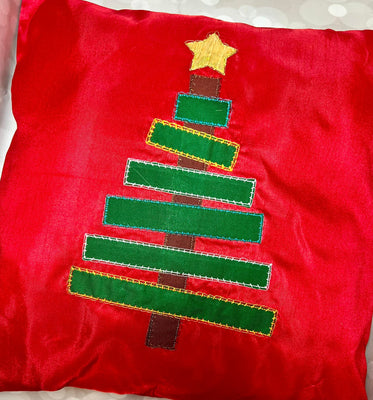 Country Christmas Tree Applique Blanket Stitch