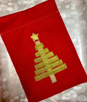 Country Christmas Tree Applique Bean Stitch