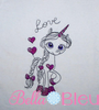 Unicorn Love Sketchy Machine Embroidery Design