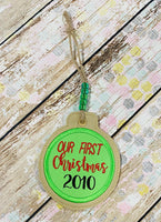 ITH Our First Christmas Ornament