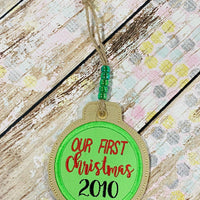 ITH Our First Christmas Ornament
