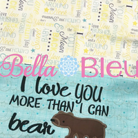 I love you more than I can bear machine applique embroidery design saying